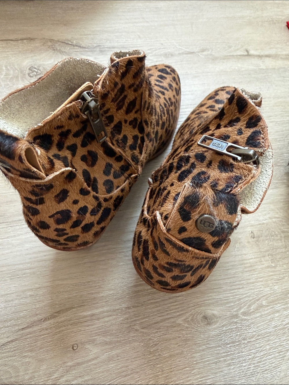 UGG Leopard Print Ankle Booties in Brown and Black - Picture 2 of 3